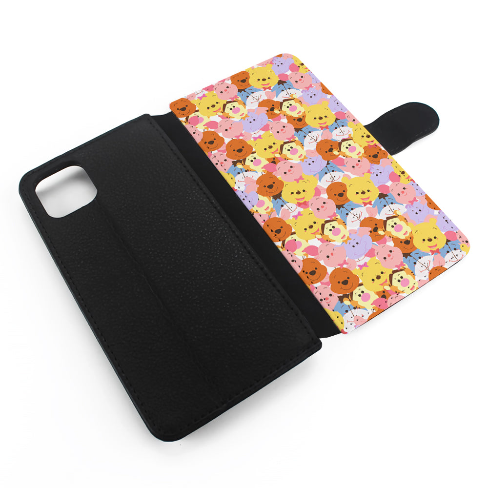 Faces of Winnie The Pooh and Friends Flip Wallet Phone Case