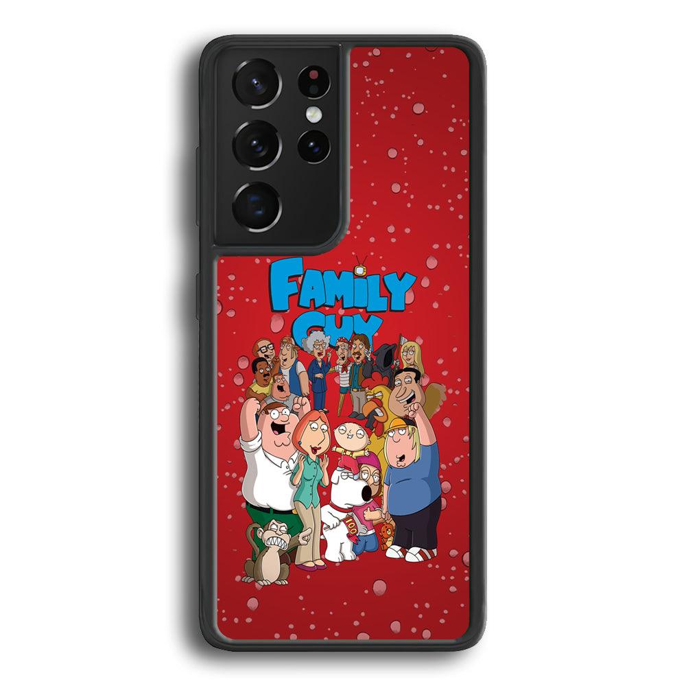 Family Guy Great Team and Family Samsung Galaxy S21 Ultra Case-Rubber Black (2D Case)-Oxvistore