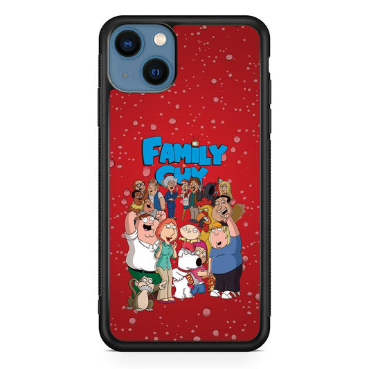 Family Guy Great Team and Family iPhone 15 Case-Rubber Black (2D Case)-Oxvistore