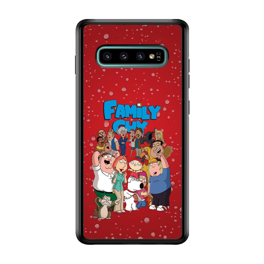 Family Guy Great Team and Family Samsung Galaxy S10 Case-Rubber Black (2D Case)-Oxvistore