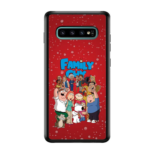 Family Guy Great Team and Family Samsung Galaxy S10 Case-Rubber Black (2D Case)-Oxvistore