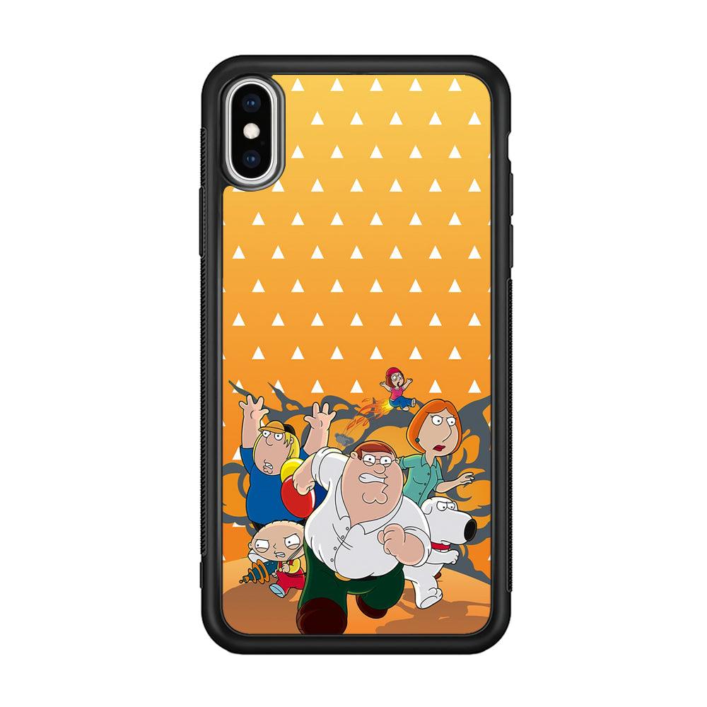 Family Guy Run for Counter Attack iPhone Xs Max Case-Rubber Black (2D Case)-Oxvistore