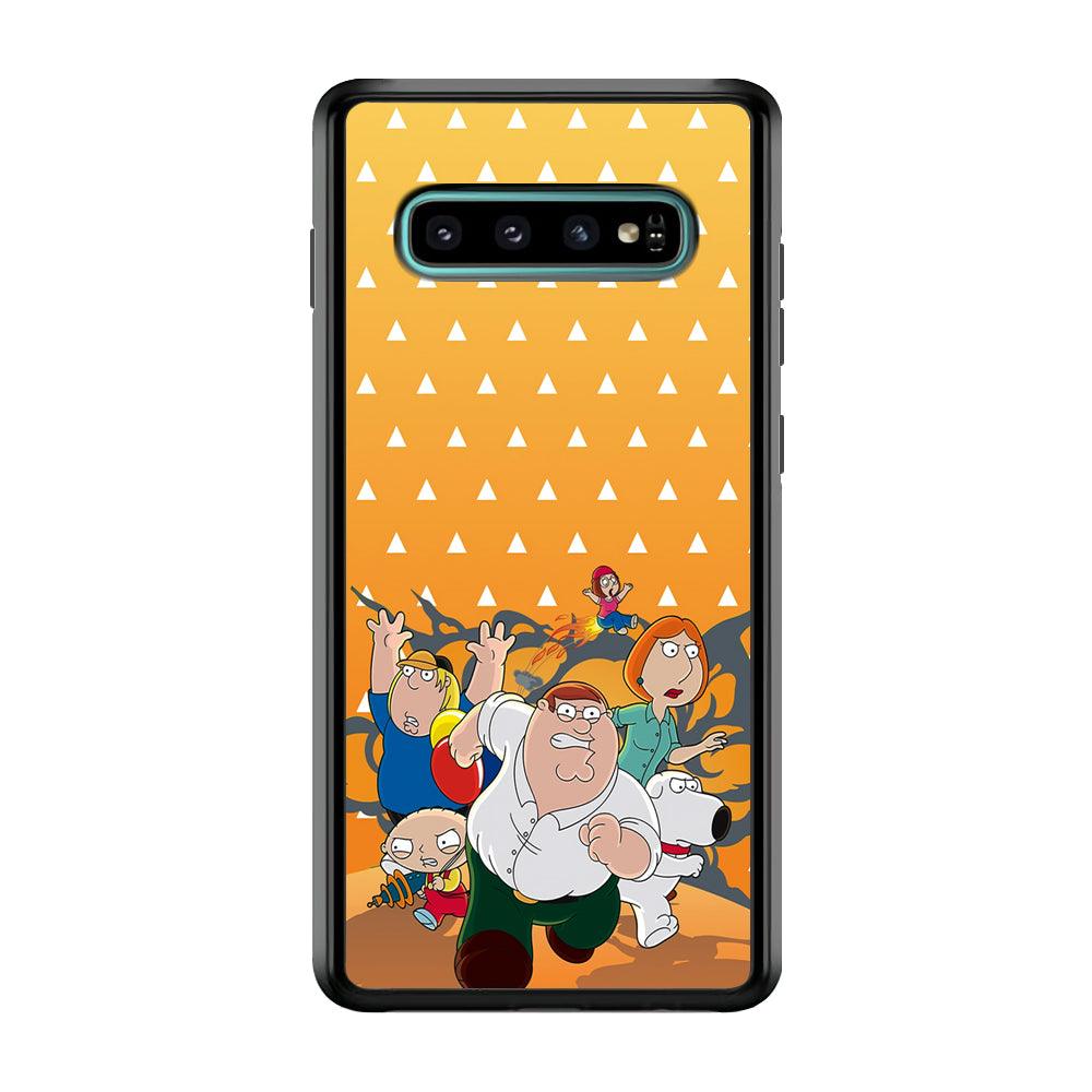 Family Guy Run for Counter Attack Samsung Galaxy S10 Case-Rubber Black (2D Case)-Oxvistore