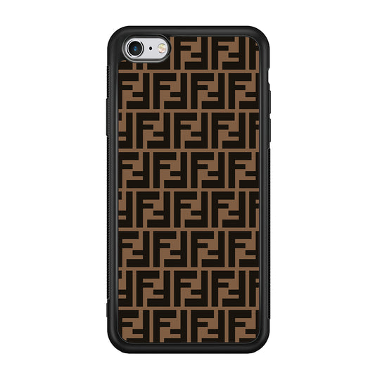 Fendi Brown Form iPhone 6 | 6s Case-Rubber Black (2D Case)-Oxvistore