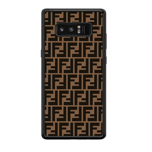 Fendi Brown Form Samsung Galaxy Note 8 Case-Rubber Black (2D Case)-Oxvistore