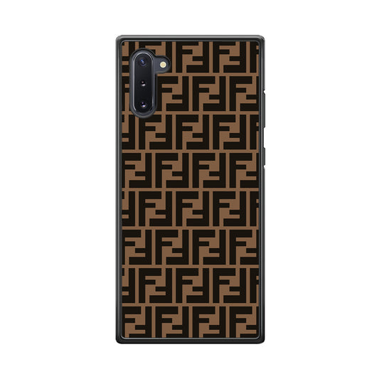 Fendi Brown Form Samsung Galaxy Note 10 Case-Rubber Black (2D Case)-Oxvistore
