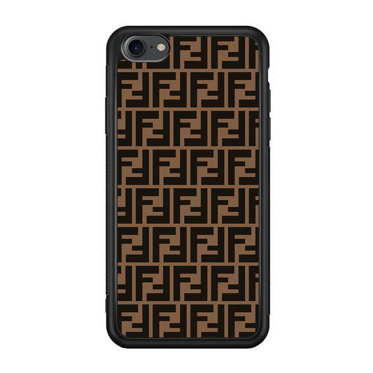 Fendi Brown Form iPhone 7 Case-Rubber Black (2D Case)-Oxvistore