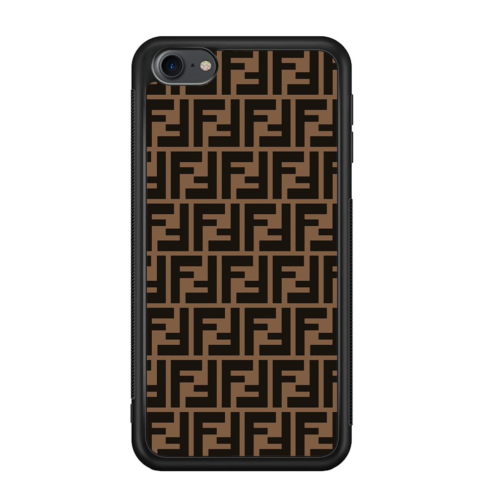 Fendi Brown Form iPod Touch 6 Case-Rubber Black (2D Case)-Oxvistore