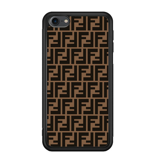 Fendi Brown Form iPod Touch 6 Case-Rubber Black (2D Case)-Oxvistore