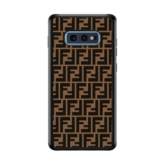 Fendi Brown Form Samsung Galaxy S10E Case-Rubber Black (2D Case)-Oxvistore