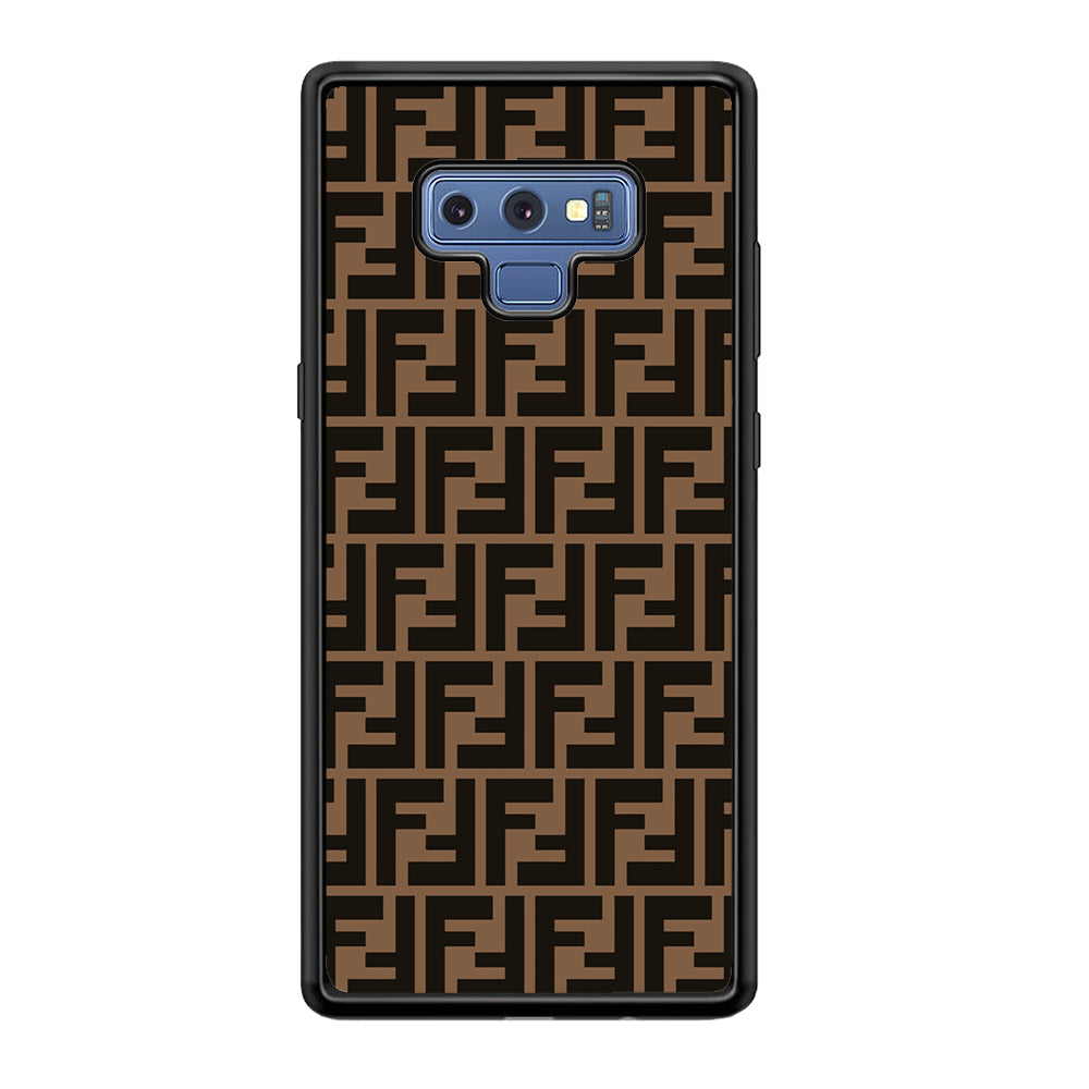 Fendi Brown Form Samsung Galaxy Note 9 Case-Rubber Black (2D Case)-Oxvistore