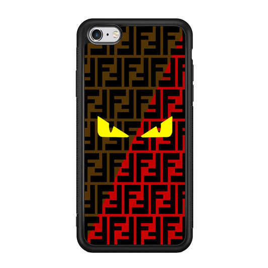 Fendi Choco Red iPhone 6 | 6s Case-Rubber Black (2D Case)-Oxvistore