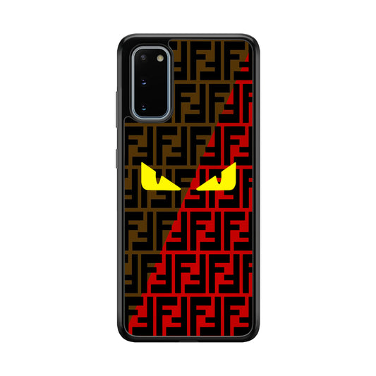 Fendi Choco Red Samsung Galaxy S20 Case-Rubber Black (2D Case)-Oxvistore