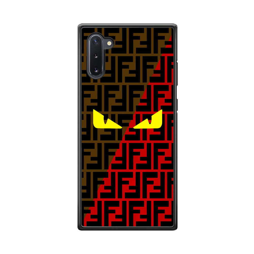 Fendi Choco Red Samsung Galaxy Note 10 Case-Rubber Black (2D Case)-Oxvistore