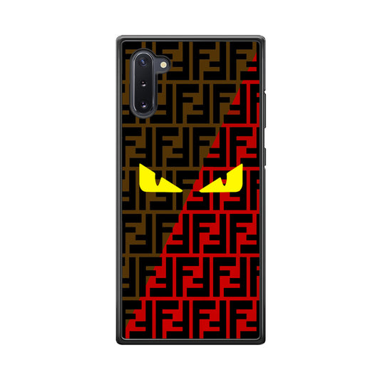 Fendi Choco Red Samsung Galaxy Note 10 Case-Rubber Black (2D Case)-Oxvistore