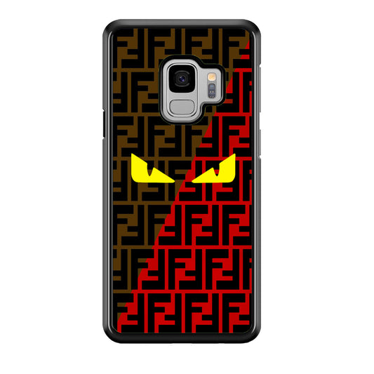 Fendi Choco Red Samsung Galaxy S9 Case-Rubber Black (2D Case)-Oxvistore