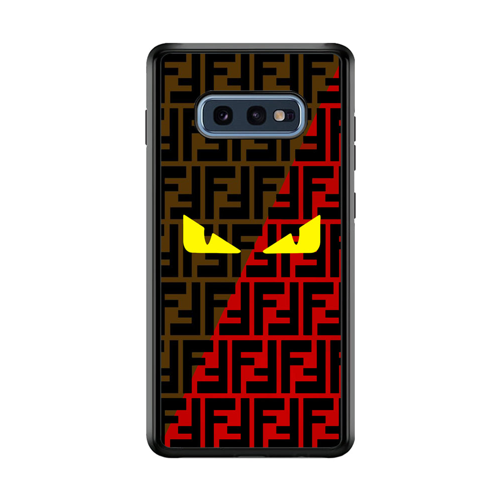 Fendi Choco Red Samsung Galaxy S10E Case-Rubber Black (2D Case)-Oxvistore