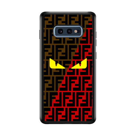 Fendi Choco Red Samsung Galaxy S10E Case-Rubber Black (2D Case)-Oxvistore