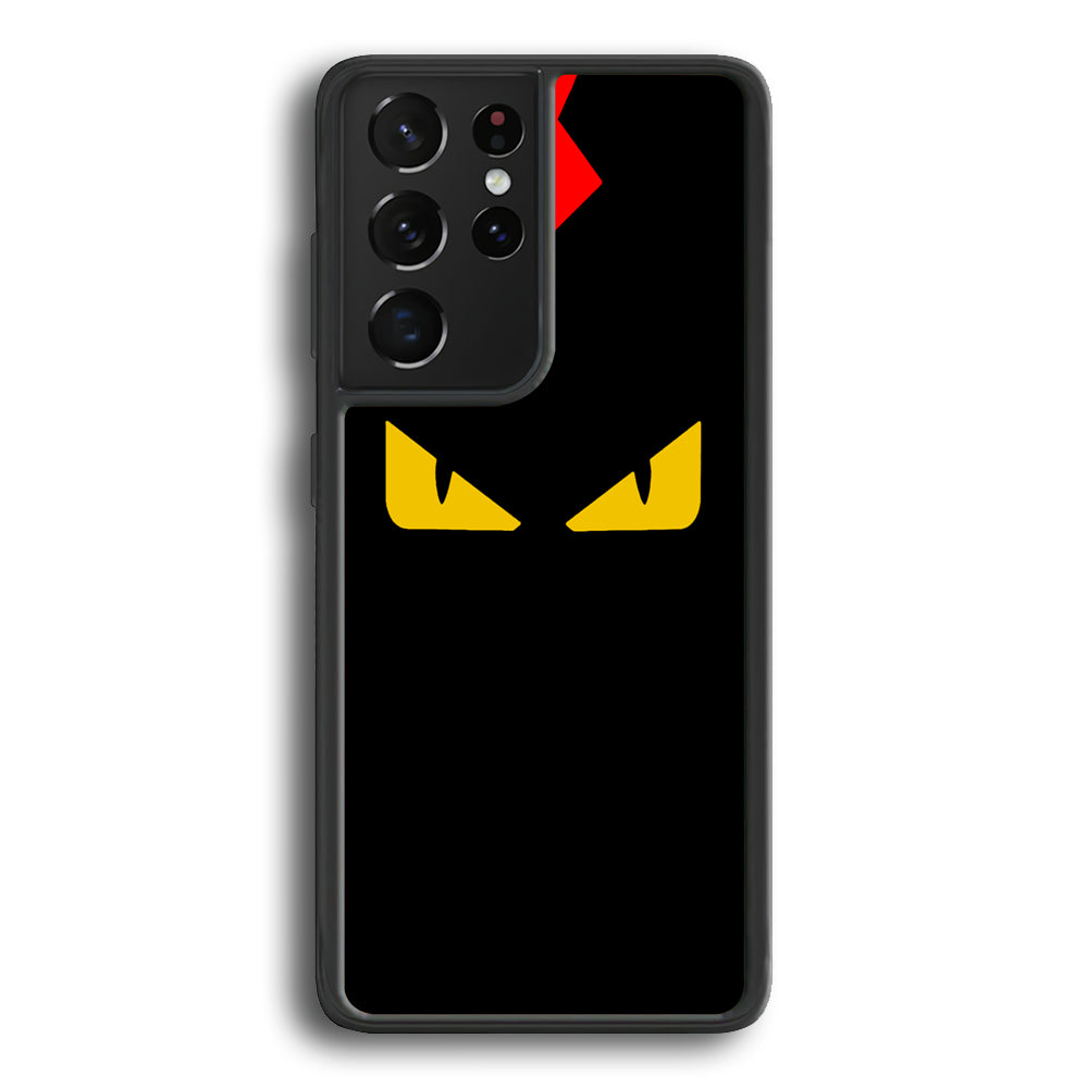 Fendi Monster Eyes Samsung Galaxy S21 Ultra Case-Rubber Black (2D Case)-Oxvistore