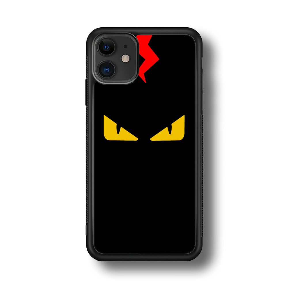 Fendi Monster Eyes iPhone 11 Case-Rubber Black (2D Case)-Oxvistore