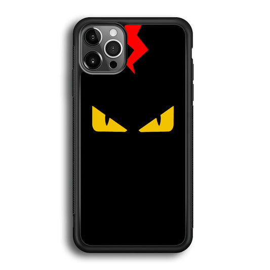 Fendi Monster Eyes iPhone 12 Pro Max Case-Rubber Black (2D Case)-Oxvistore
