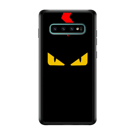 Fendi Monster Eyes Samsung Galaxy S10 Case-Rubber White (2D Case)-Oxvistore