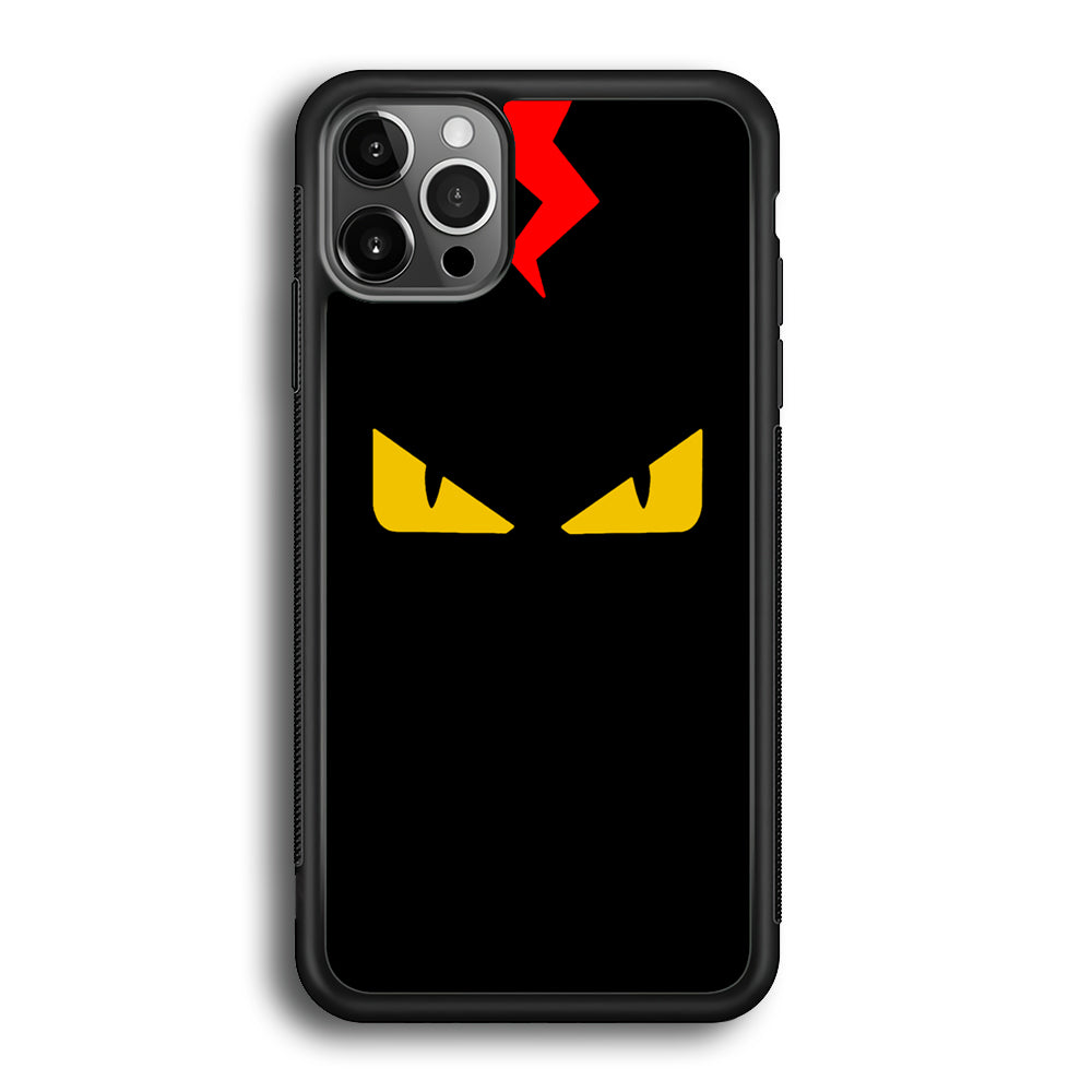 Fendi Monster Eyes iPhone 12 Pro Case-Rubber Black (2D Case)-Oxvistore