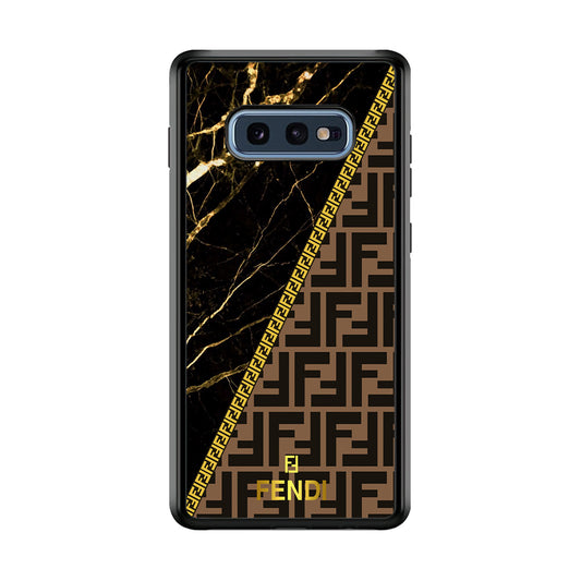 Fendi Patern Marble Gold Samsung Galaxy S10E Case-Rubber Black (2D Case)-Oxvistore