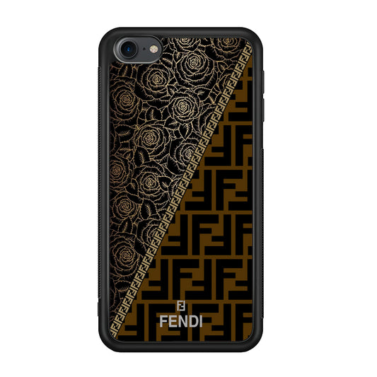 Fendi Slices Black Rose iPod Touch 6 Case-Rubber Black (2D Case)-Oxvistore