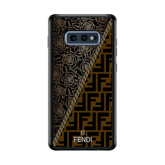 Fendi Slices Black Rose Samsung Galaxy S10E Case-Rubber Black (2D Case)-Oxvistore