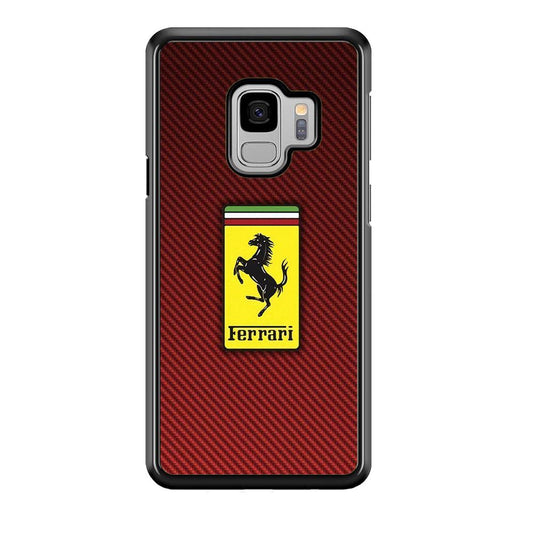 Ferrari Bloodshot Fiber Samsung Galaxy S9 Case-Rubber Black (2D Case)-Oxvistore