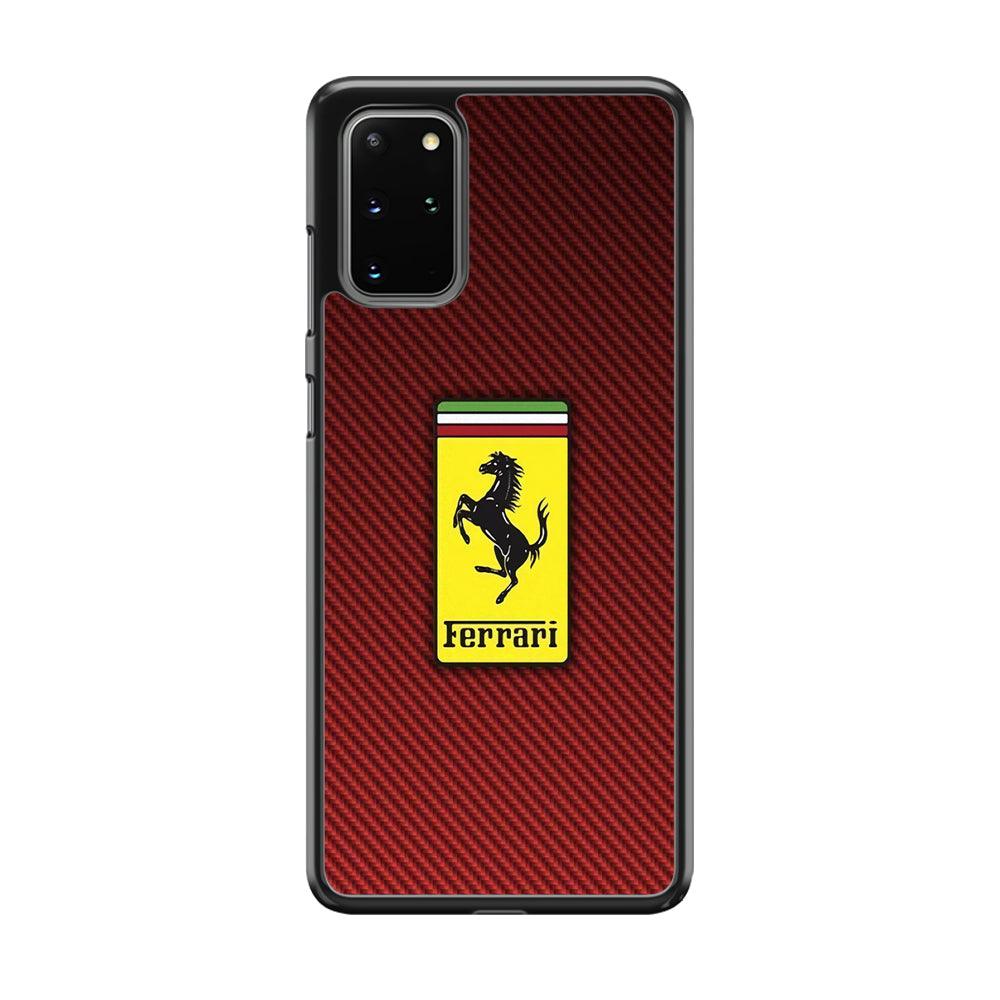 Ferrari Bloodshot Fiber Samsung Galaxy S20 Plus Case-Rubber Black (2D Case)-Oxvistore