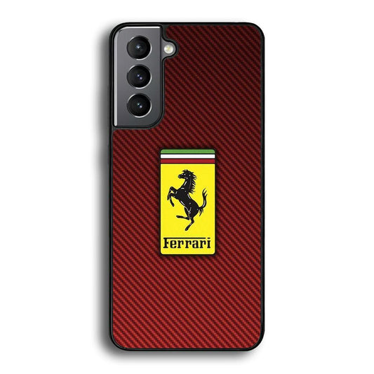 Ferrari Bloodshot Fiber Samsung Galaxy S22 Plus Case-Rubber Black (2D Case)-Oxvistore