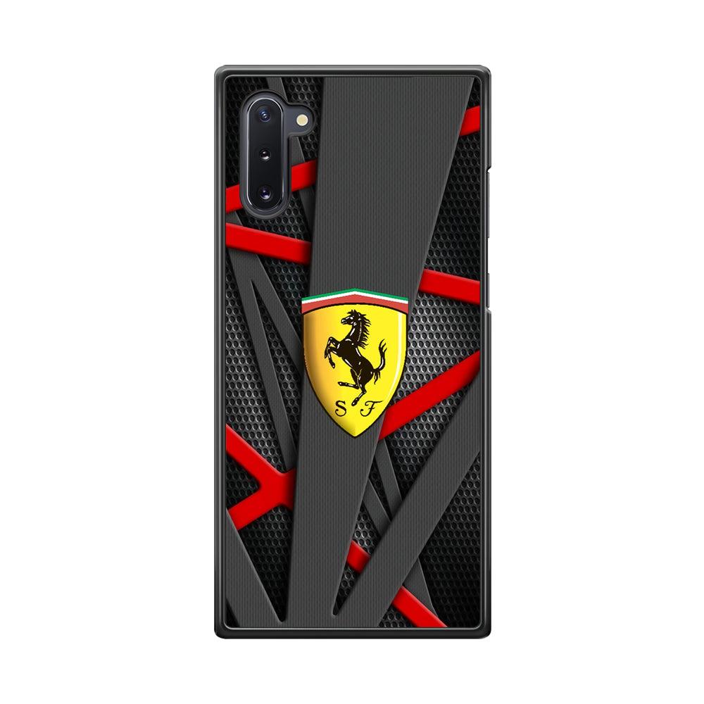 Ferrari Bold Red and Black Samsung Galaxy Note 10 Case-Rubber Black (2D Case)-Oxvistore