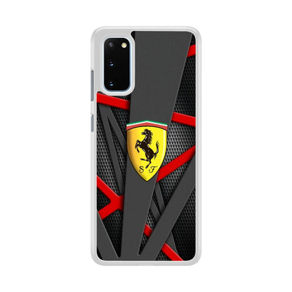 Ferrari Bold Red and Black Samsung Galaxy S20 Case-Oxvistore