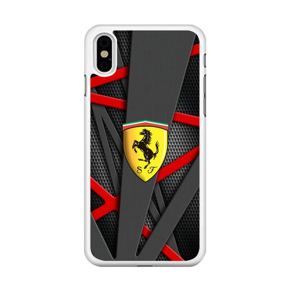 Ferrari Bold Red and Black iPhone X Case-Oxvistore