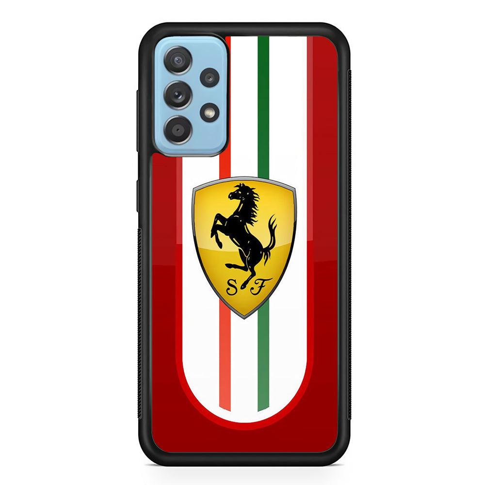 Ferrari Extension of History Samsung Galaxy A72 Case-Rubber Black (2D Case)-Oxvistore