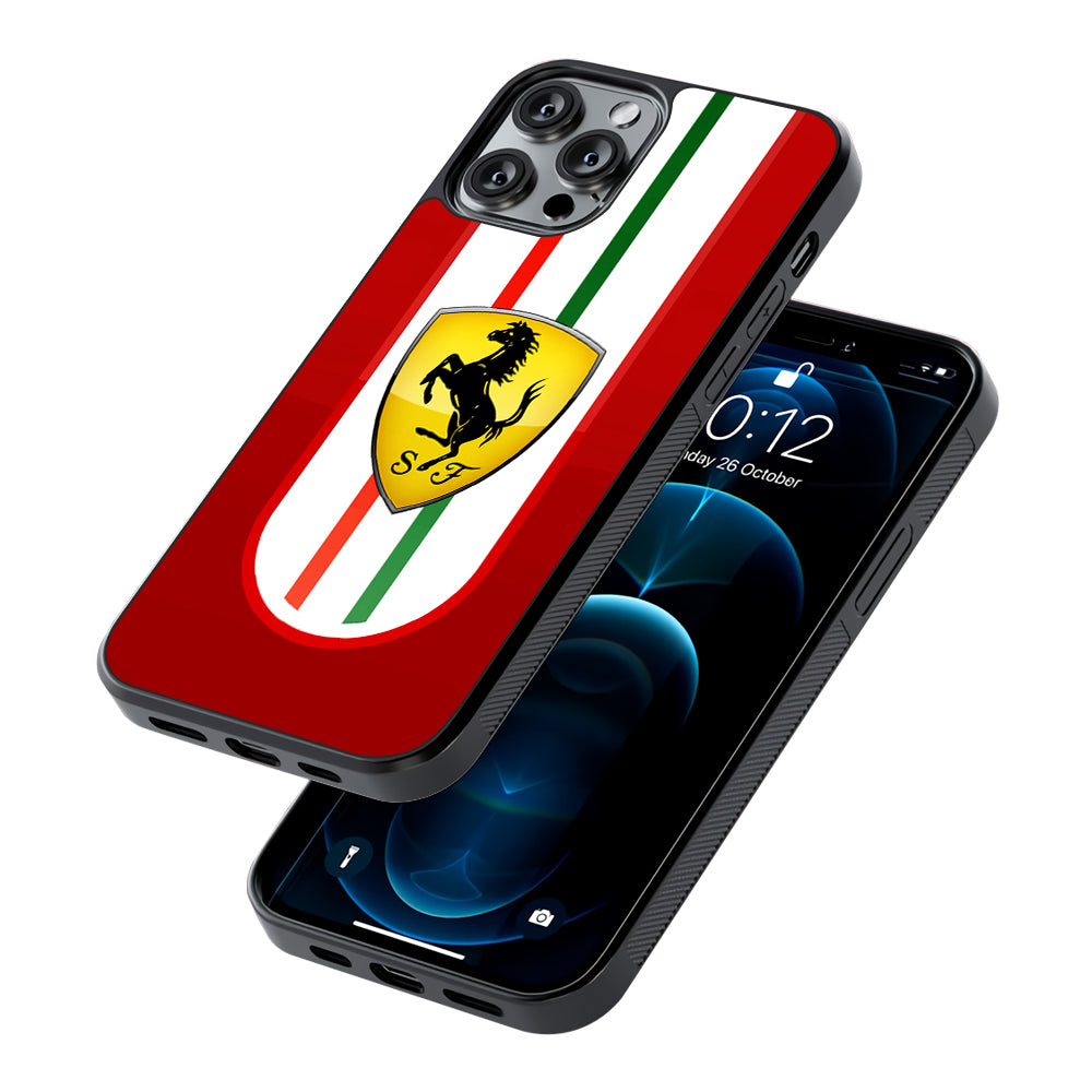 Ferrari Logo Red 2D Rubber Phone Case-Oxvistore