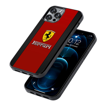 Ferrari Luxury Car Stripe Logo 2D Rubber Phone Case-Oxvistore