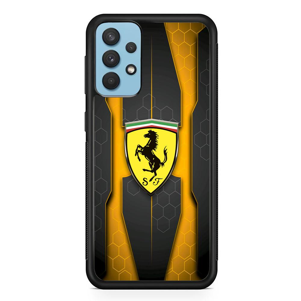 Ferrari Sweet Futuristic Shapes Samsung Galaxy A32 Case-Rubber Black (2D Case)-Oxvistore