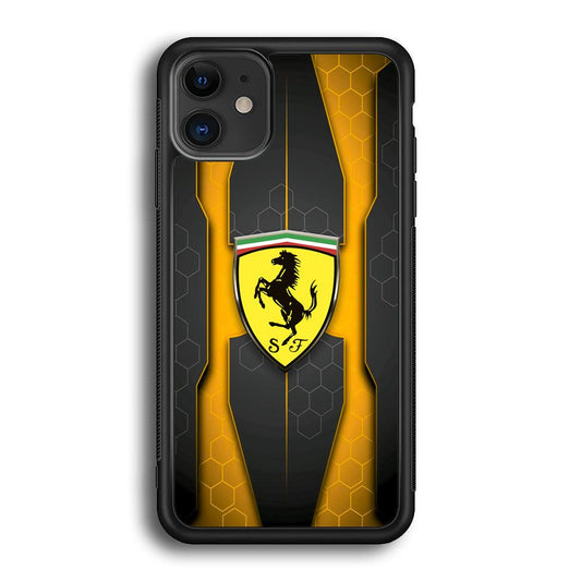 Ferrari Sweet Futuristic Shapes iPhone 11 Case-Rubber Black (2D Case)-Oxvistore