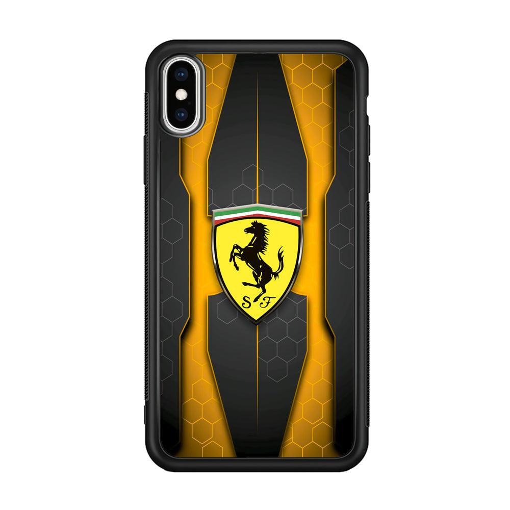 Ferrari Sweet Futuristic Shapes iPhone Xs Max Case-Rubber Black (2D Case)-Oxvistore