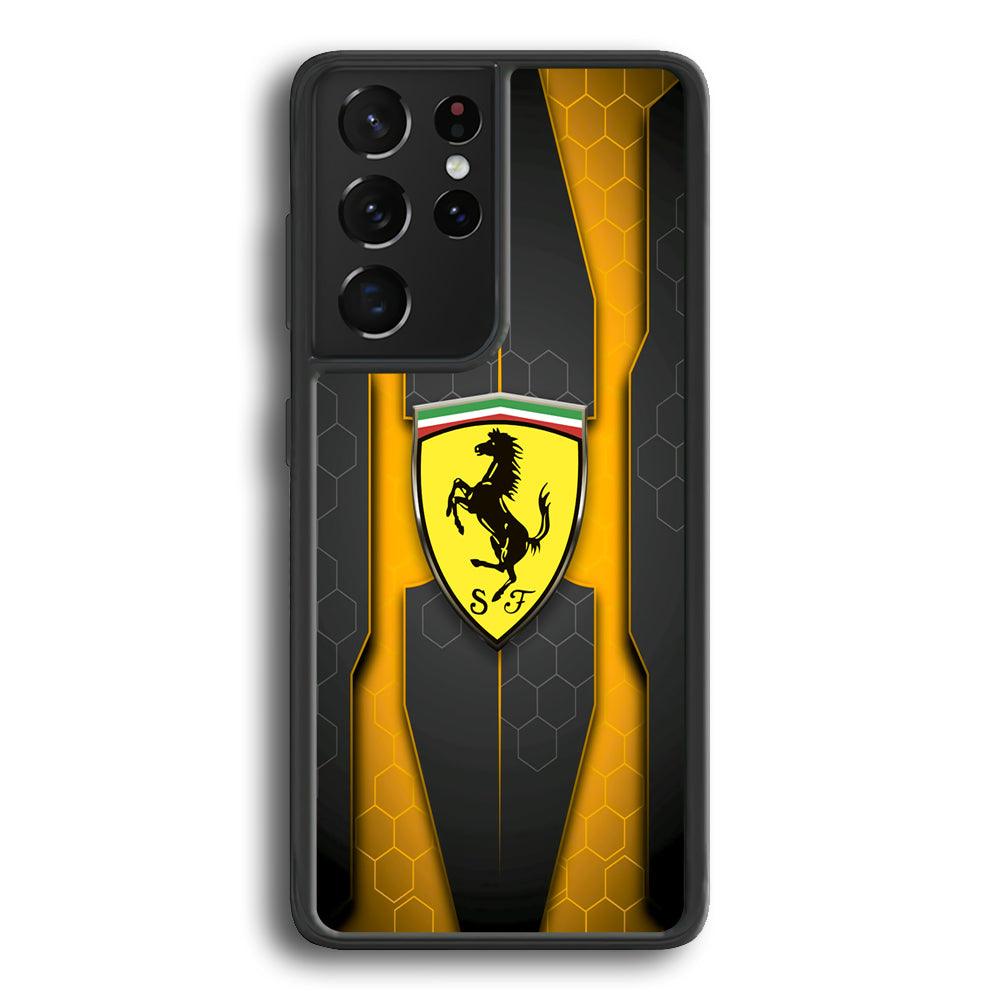 Ferrari Sweet Futuristic Shapes Samsung Galaxy S23 Ultra Case-Rubber Black (2D Case)-Oxvistore