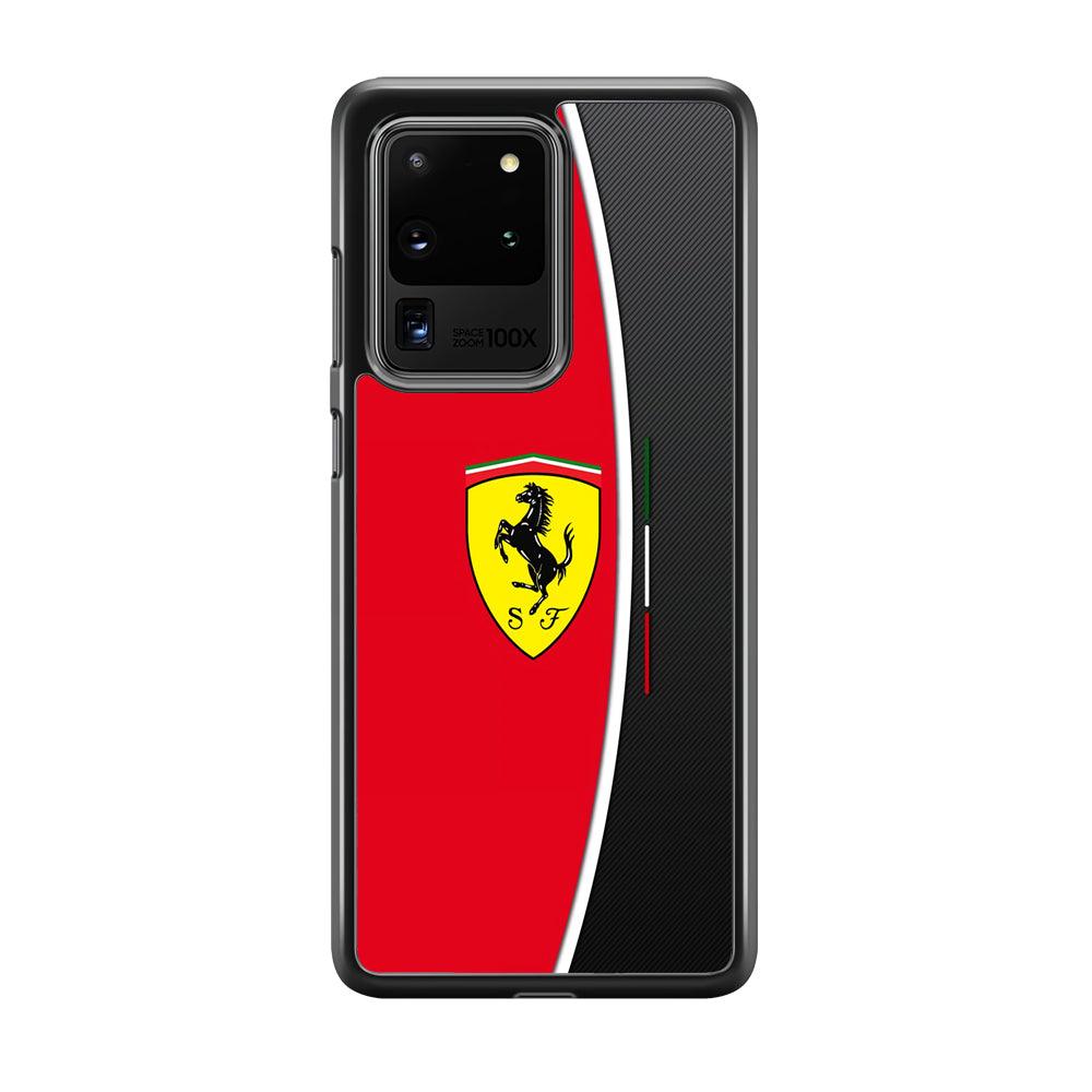 Ferrari The Horse Power Samsung Galaxy S20 Ultra Case-Rubber Black (2D Case)-Oxvistore