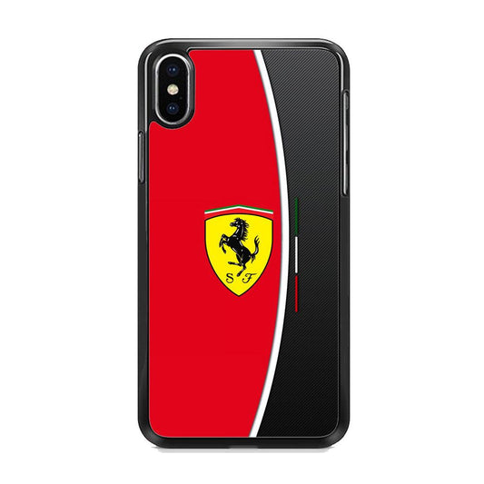 Ferrari The Horse Power iPhone XS MAX Case-Rubber Black (2D Case)-Oxvistore