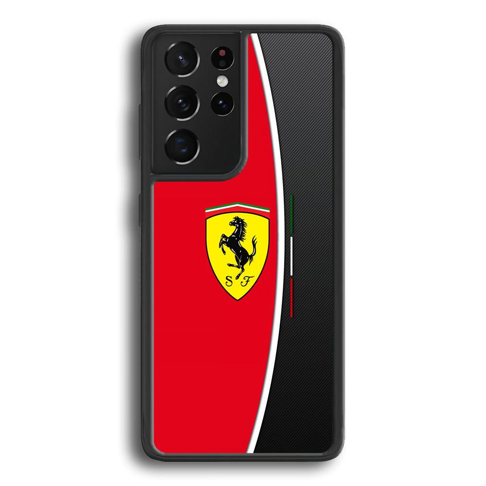 Ferrari The Horse Power Samsung Galaxy S24 Ultra Case-Rubber Black (2D Case)-Oxvistore