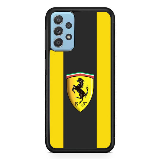 Ferrari Yellow Flow Samsung Galaxy A72 Case-Rubber Black (2D Case)-Oxvistore