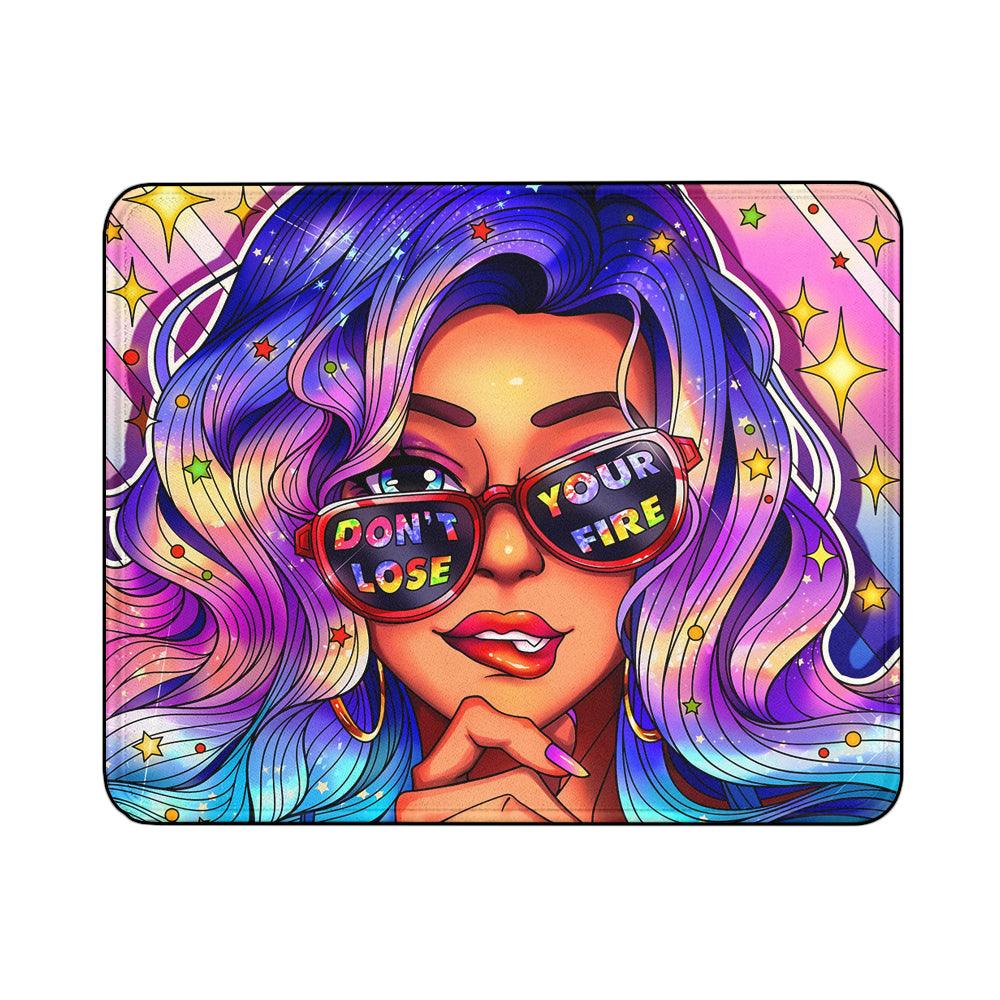 Fiery Woman Pop Art Mouse Pads-Oxvistore