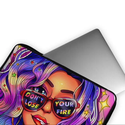 Fiery Woman Pop Art Laptop Sleeve Protective Cover