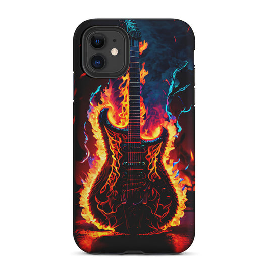 Flaming Guitar Art 2 in 1 Tough Phone Case